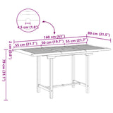 Garden Dining Set 7 pcs Brown Solid teak wood - Rear View