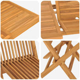 Garden Dining Set 5 pcs Brown 160 x 80 x 75 cm Solid teak wood - Extra Image