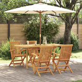Garden Dining Set 5 pcs Brown 160 x 80 x 75 cm Solid teak wood