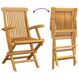 Garden Dining Set 5 pcs Brown 160 x 80 x 75 cm Solid teak wood - Extra Image