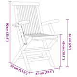 Garden Dining Set 5 pcs Brown Solid teak wood - 45-Degree Angle