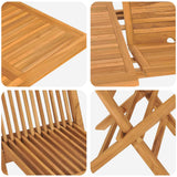 Garden Dining Set 7 pcs Brown Solid teak wood