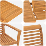 Garden Dining Set 5 pcs Brown Solid teak wood - Top-Down View