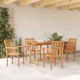 Garden Dining Set 5 pcs Brown 160 x 80 x 75 cm Solid teak wood - Top-Down View