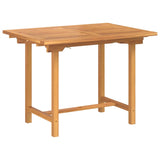 Garden Dining Set 5 pcs Brown 160 x 80 x 75 cm Solid teak wood - Close-Up Angle