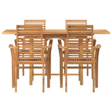 Garden Dining Set 5 pcs Brown Solid teak wood - Side View