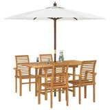 Garden Dining Set 5 pcs Brown Solid teak wood