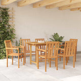 Garden Dining Set 7 pcs Brown 160 x 80 x 75 cm Solid teak wood - Top-Down View
