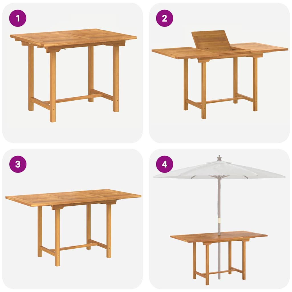Garden Dining Set 7 pcs Brown Solid teak wood