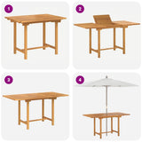 Garden Dining Set 7 pcs Brown Solid teak wood