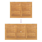 Garden Dining Set 7 pcs Brown Solid teak wood