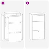 Parcel Drop Box with Storage Black 44 x 22 x 82 cm Steel - Extra Image