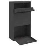 Parcel Drop Box with Storage Black 44 x 22 x 82 cm Steel - Top-Down View