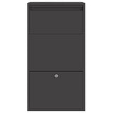 Parcel Drop Box with Storage Black 44 x 22 x 82 cm Steel