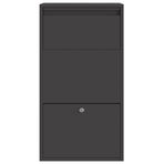 Parcel Drop Box with Storage Black 44 x 22 x 82 cm Steel
