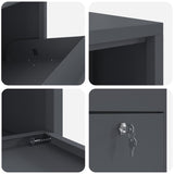 Parcel Drop Box with Storage Anthracite 44 x 22 x 82 cm Steel - Low Angle