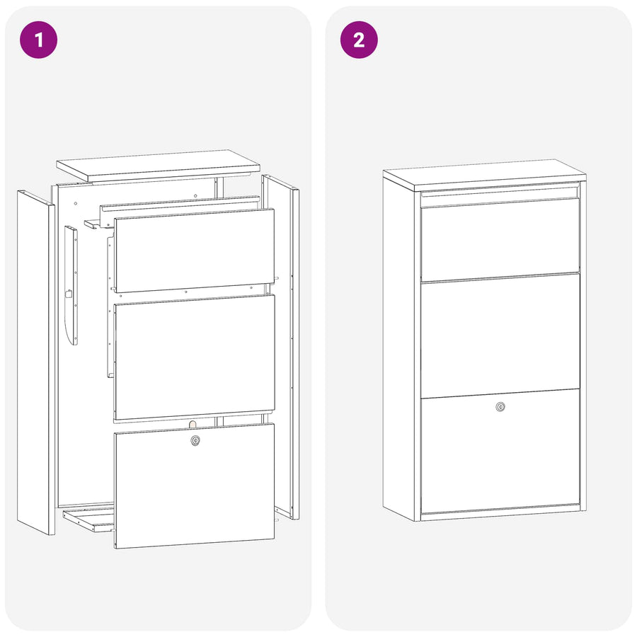 Parcel Drop Box with Storage Anthracite 44 x 22 x 82 cm Steel