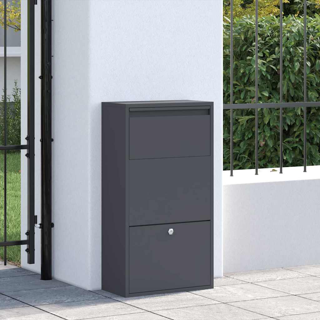 Parcel Drop Box with Storage Anthracite 44 x 22 x 82 cm Steel