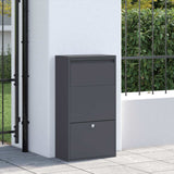 Parcel Drop Box with Storage Anthracite 44 x 22 x 82 cm Steel - Side View