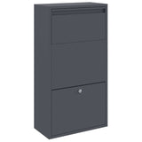 Parcel Drop Box with Storage Anthracite 44 x 22 x 82 cm Steel - Front View