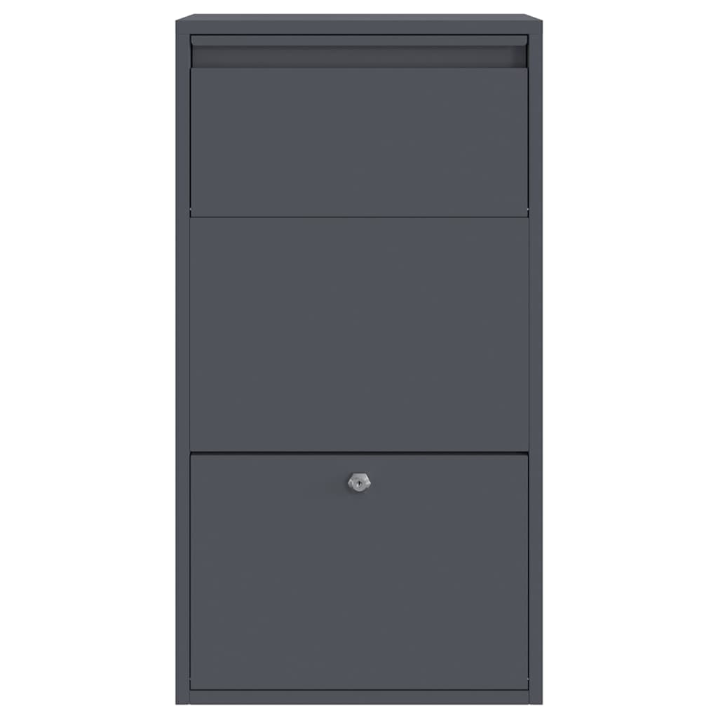 Parcel Drop Box with Storage Anthracite 44 x 22 x 82 cm Steel
