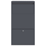Parcel Drop Box with Storage Anthracite 44 x 22 x 82 cm Steel - 45-Degree Angle