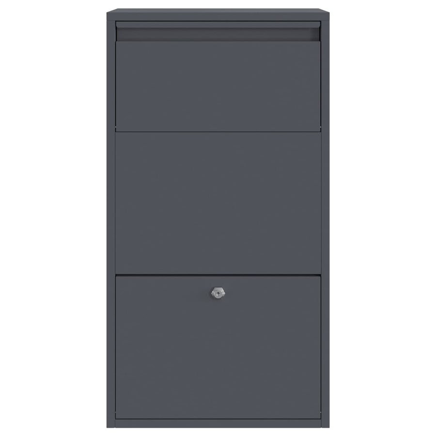 Parcel Drop Box with Storage Anthracite 44 x 22 x 82 cm Steel
