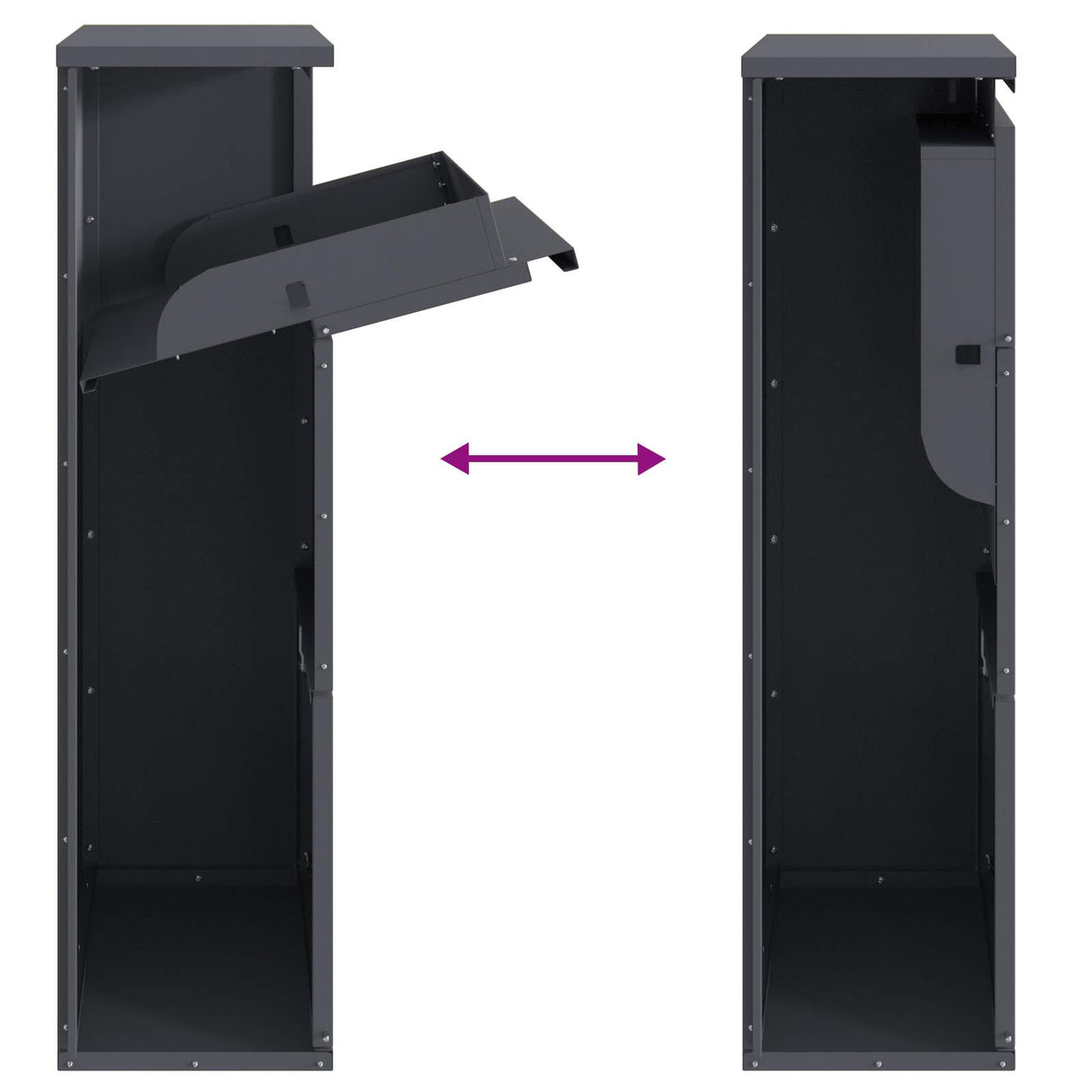 Parcel Drop Box with Storage Anthracite 44 x 22 x 82 cm Steel
