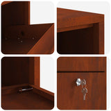 Parcel Drop Box Rusty 44 x 22 x 82 cm Weathering Steel - Extra Image