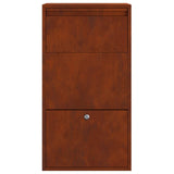 Parcel Drop Box Rusty 44 x 22 x 82 cm Weathering Steel - Rear View