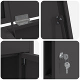 Parcel Drop Box with Storage Black 44,5 x 29 x 110,5 cm Steel - Low Angle