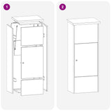 Parcel Drop Box with Storage Black 44,5 x 29 x 110,5 cm Steel - Extra Image
