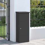 Parcel Drop Box with Storage Black 44,5 x 29 x 110,5 cm Steel - Side View