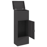 Parcel Drop Box with Storage Black 44,5 x 29 x 110,5 cm Steel - Top-Down View