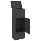 Parcel Drop Box with Storage Black 44,5 x 29 x 110,5 cm Steel