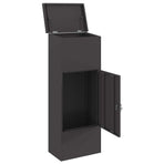 Parcel Drop Box with Storage Black 44,5 x 29 x 110,5 cm Steel