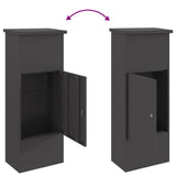 Parcel Drop Box with Storage Black 44,5 x 29 x 110,5 cm Steel