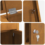 Parcel Drop Box Rusty 44,5 x 29 x 110,5 cm Weathering Steel