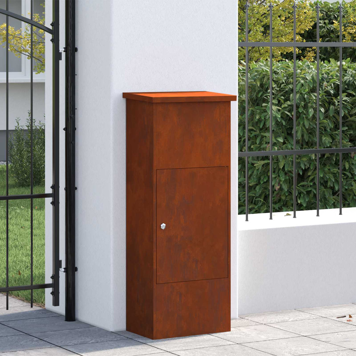 Parcel Drop Box Rusty 44,5 x 29 x 110,5 cm Weathering Steel