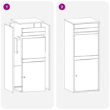 Parcel Drop Box with Storage Black 41 x 38 x 103 cm Steel