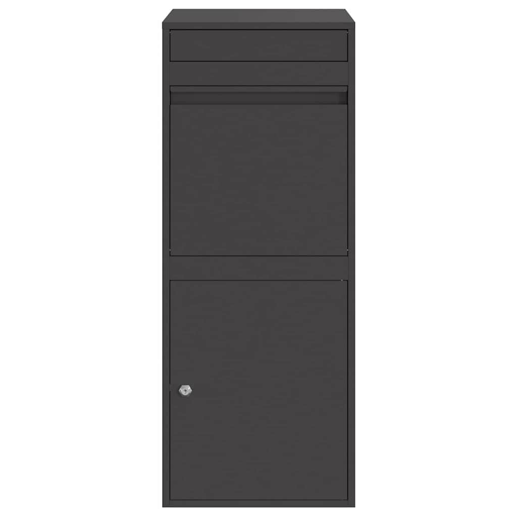 Parcel Drop Box with Storage Black 41 x 38 x 103 cm Steel