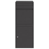 Parcel Drop Box with Storage Black 41 x 38 x 103 cm Steel - 45-Degree Angle