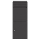 Parcel Drop Box with Storage Black 41 x 38 x 103 cm Steel - 45-Degree Angle