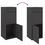 Parcel Drop Box with Storage Black 41 x 38 x 103 cm Steel - Extra Image