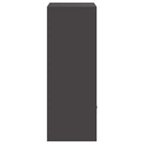 Parcel Drop Box with Storage Black 41 x 38 x 103 cm Steel - Rear View