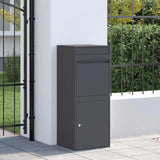 Parcel Drop Box with Storage Anthracite 41 x 38 x 103 cm Steel - Side View