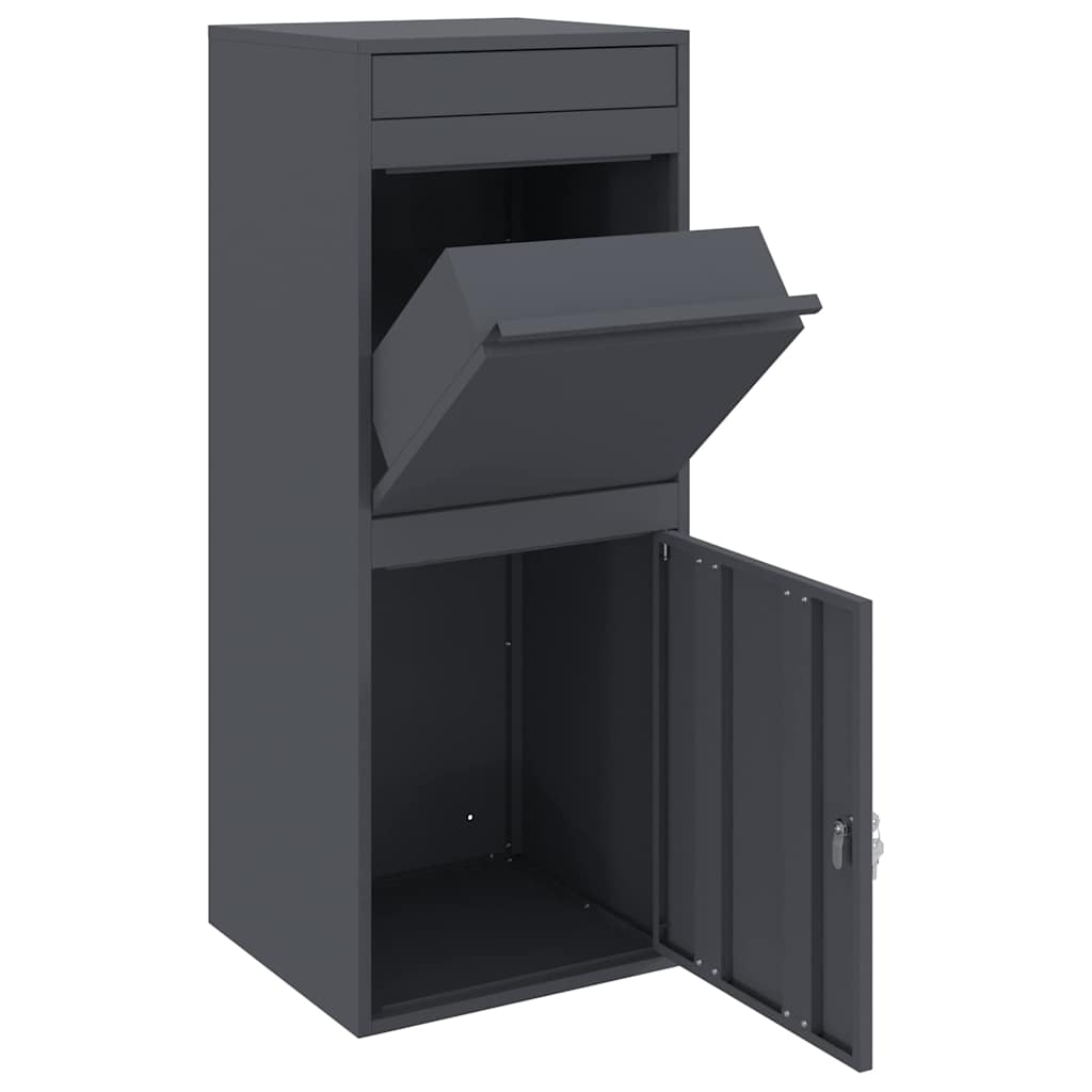 Parcel Drop Box with Storage Anthracite 41 x 38 x 103 cm Steel