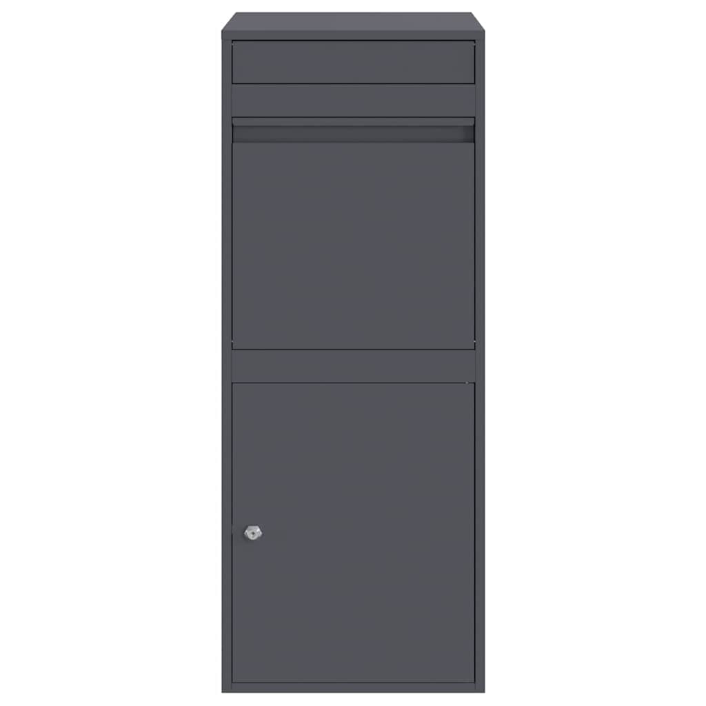 Parcel Drop Box with Storage Anthracite 41 x 38 x 103 cm Steel