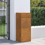 Parcel Drop Box Rusty 41 x 38 x 103 cm Weathering Steel