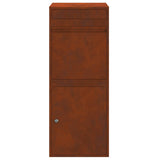 Parcel Drop Box Rusty 41 x 38 x 103 cm Weathering Steel - Rear View